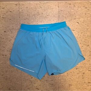 Lululemon Men’s Fast And Free Lined Short 6" Size Medium Blue